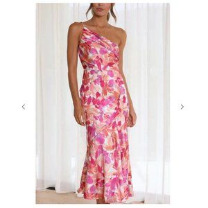 Brand New Satin Floral Midi Dress